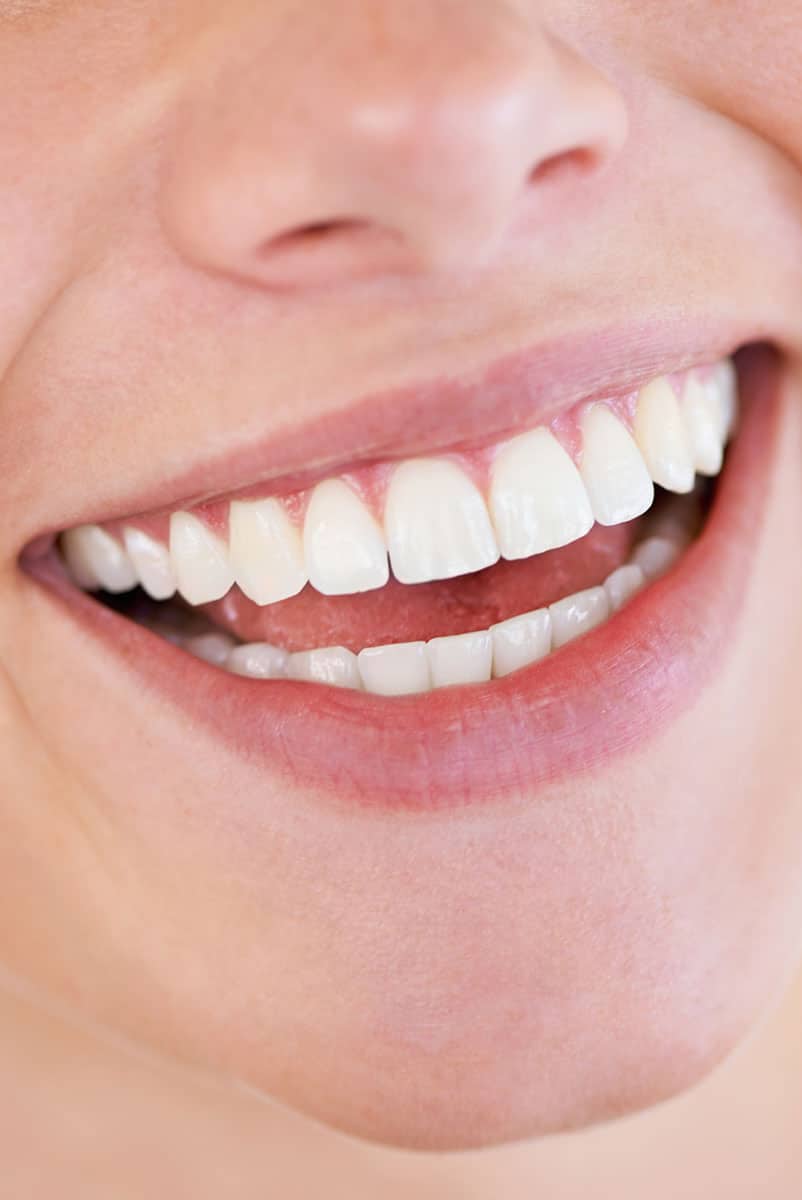 close up of mouth smiling